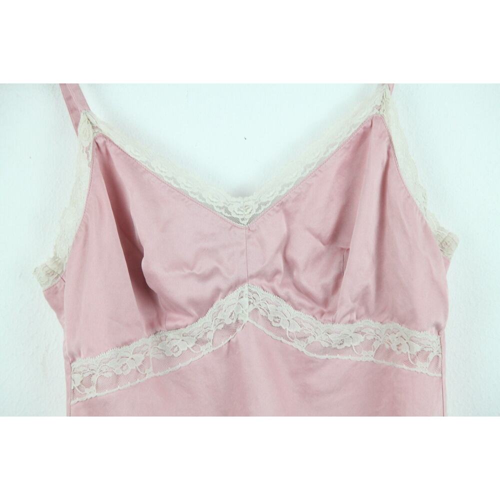 Vintage Y2K Babydoll Slip Top Silk Satin Pastel Pink Coquette Feminine Dainty 12 - Picture 2 of 6